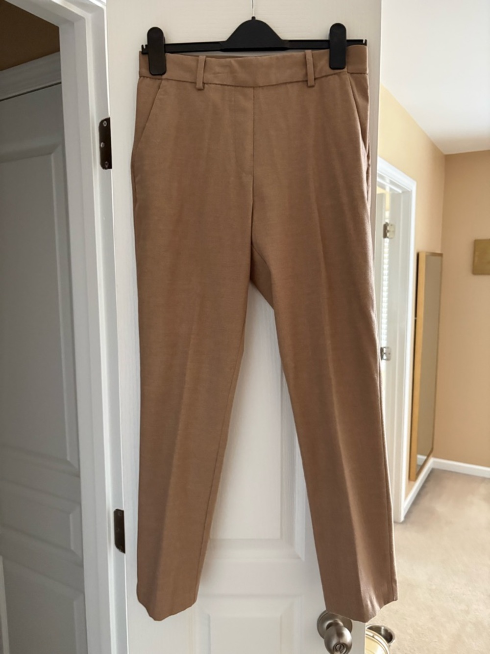 H&M Tan High-Waist Pull Up Trousers